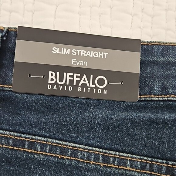 Buffalo David Bitton Evan Jeans NEW Men's 34x32 Stretch Slim Straight Denim NWT - Picture 13 of 16